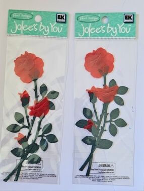 Jolee’s by You EK Success 3D Red Rose Dimensional Stickers - Set of 2 NWT